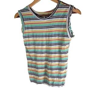 Artemisa Womens Faye Jersey Cropped Top size S Multi Summer Rainbow